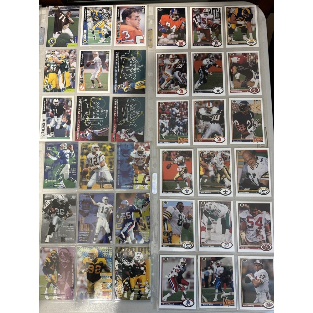 NFL Football Card Lot Of 83 Cards 1990's - Fleer, Upper Deck, NFL Pro Set
